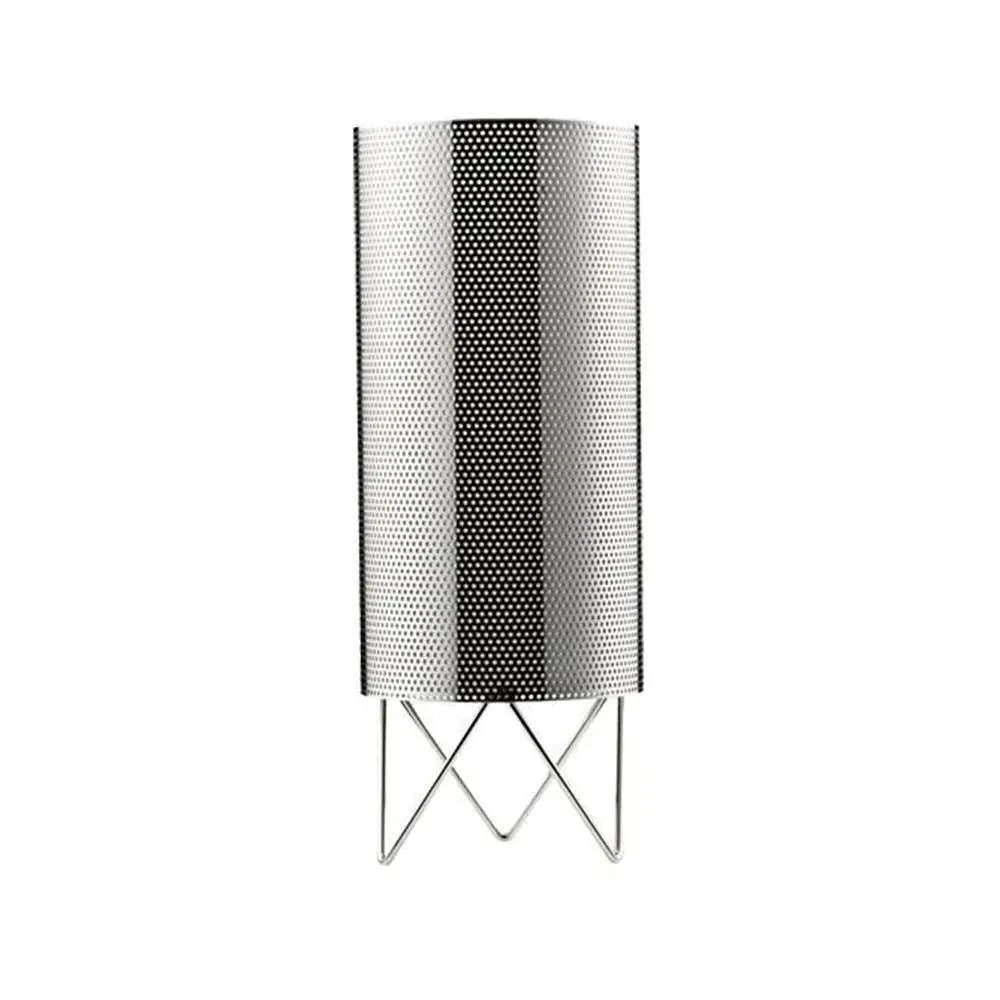 Cylindrical Table Lamp with Perforations - Nickel image