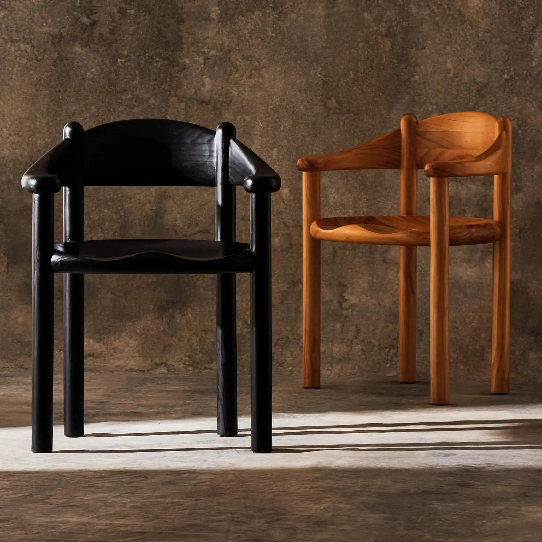 Dining Armchair with Steel Frame - Black, Oak