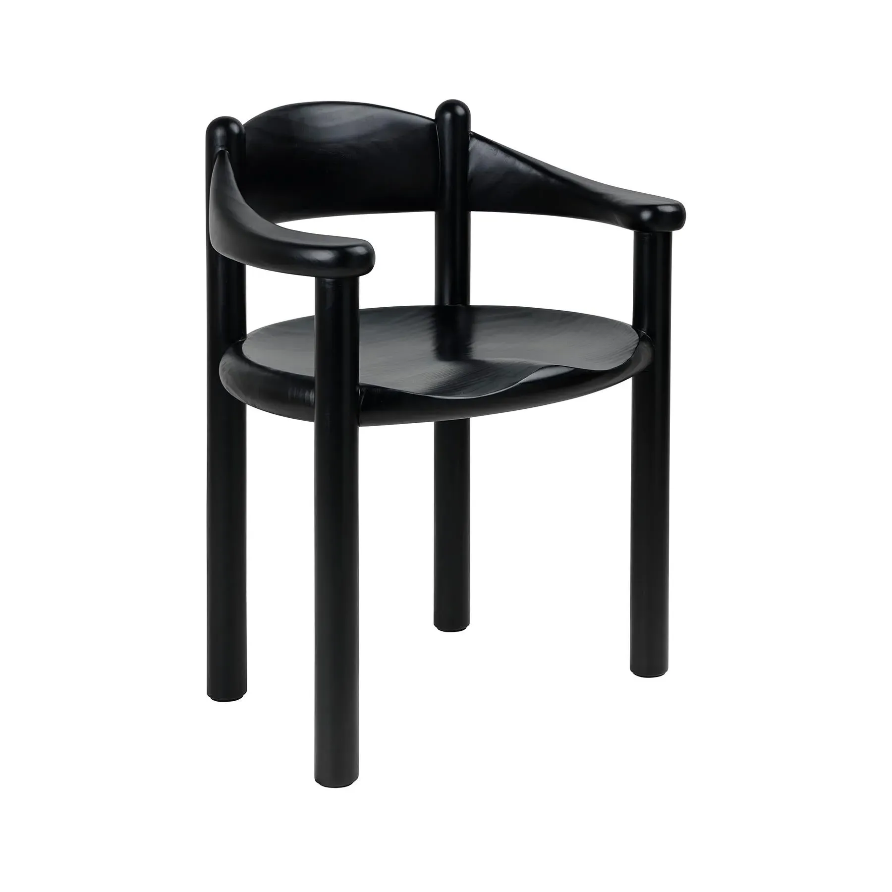 Dining Armchair with Steel Frame - Black, Oak image