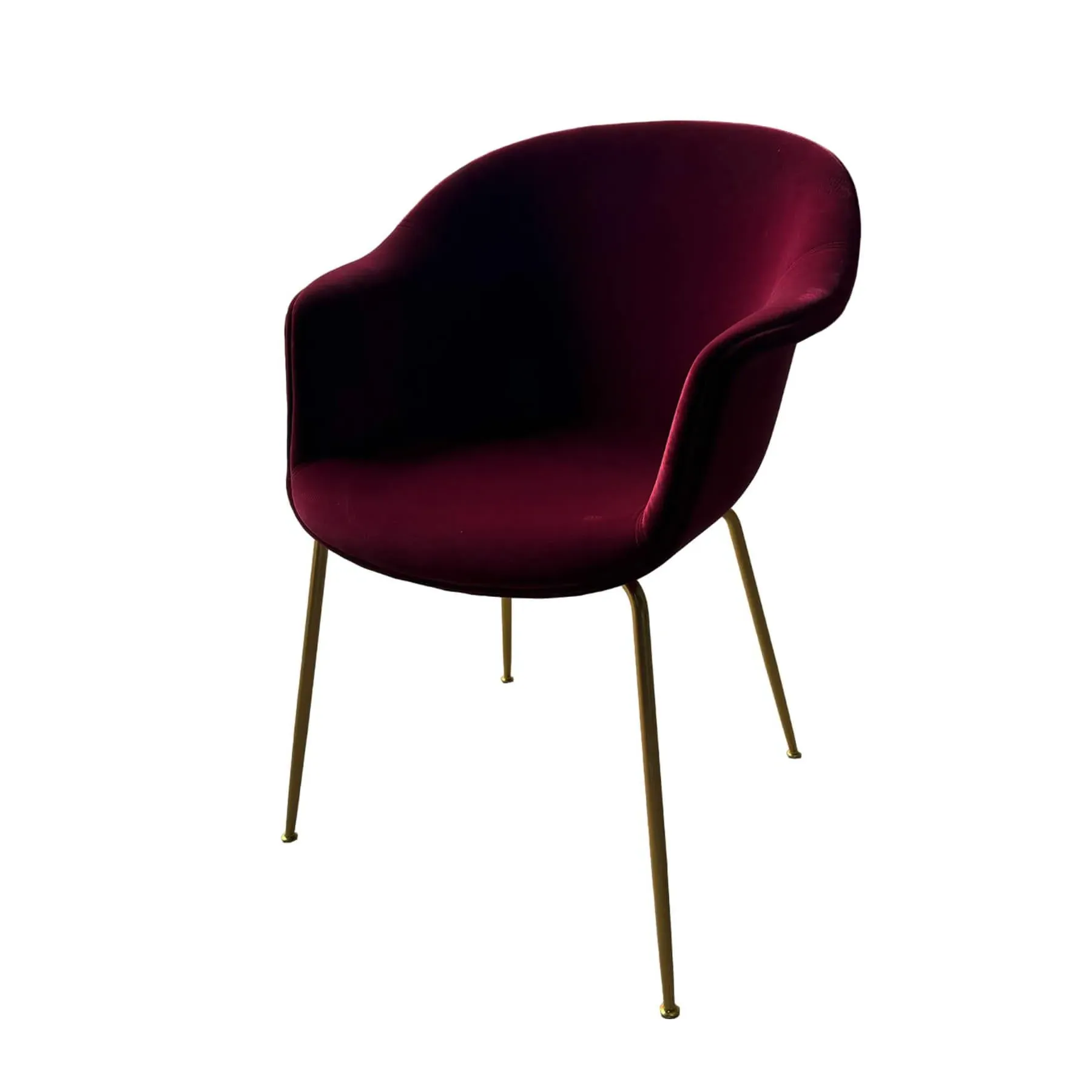 Dining Chair with Armrests - Red, Velvet image