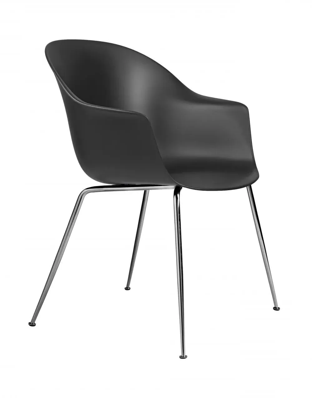 Dining Chair with Chrome Base - Black image
