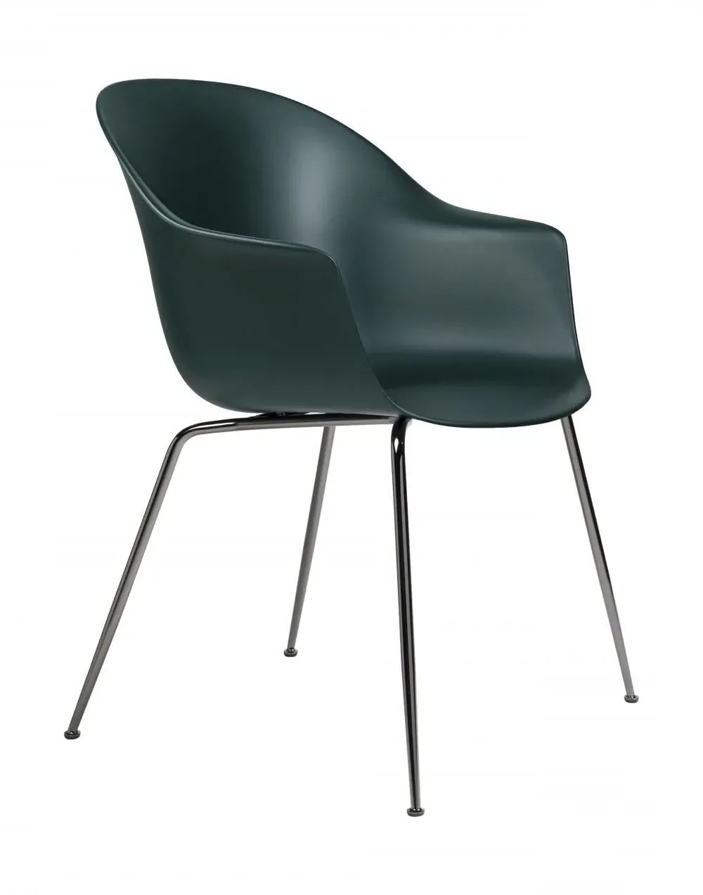 Dining Chair with Conic Base - Dark Green