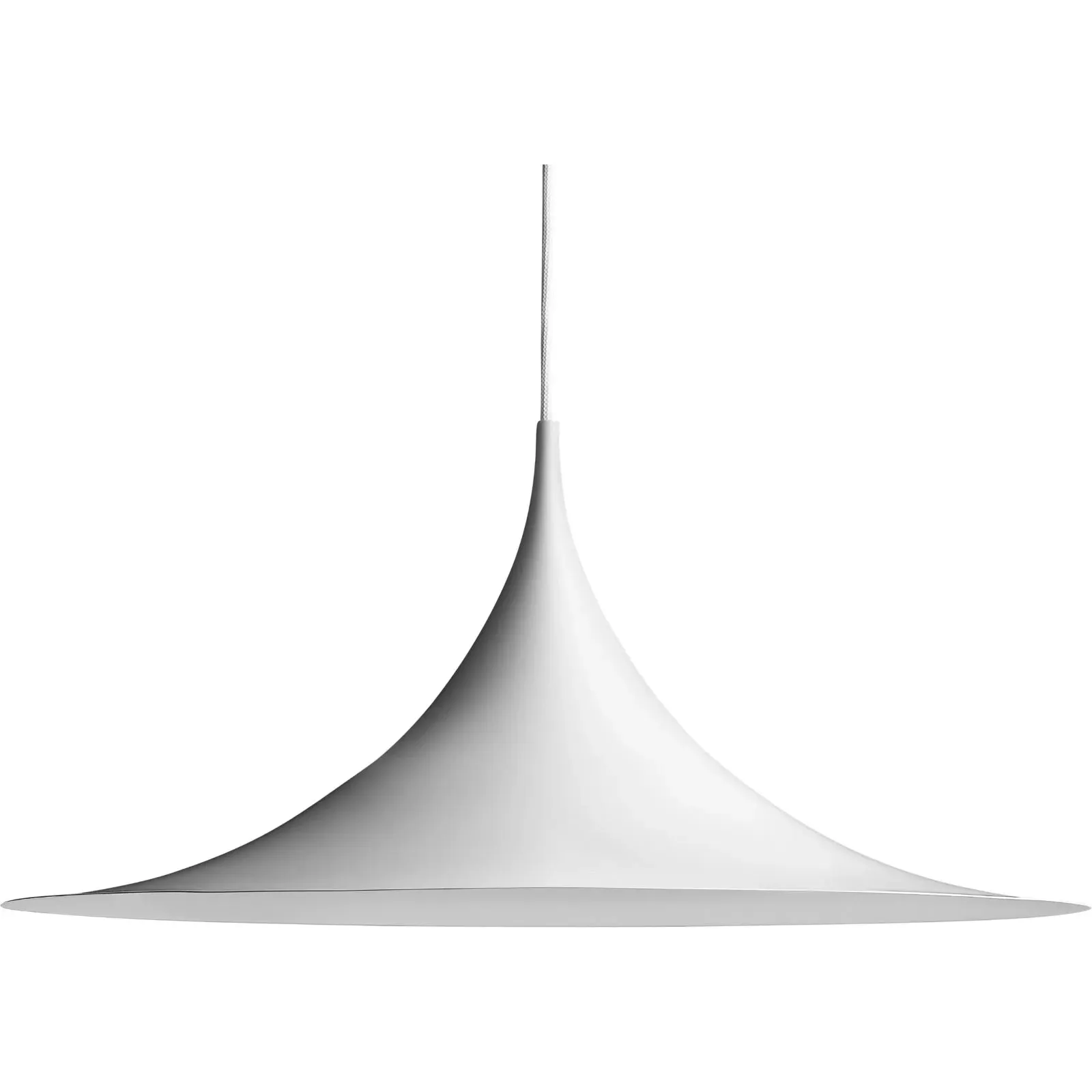 Extra Large Semi Pendant Light - White, Aluminium