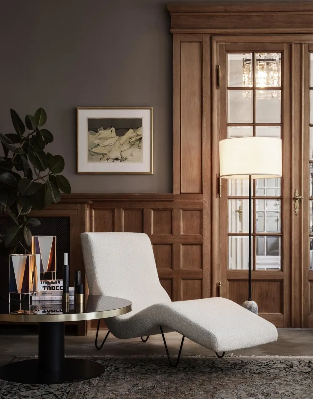 Floor Lamp with Dimmer - Canvas, Marble