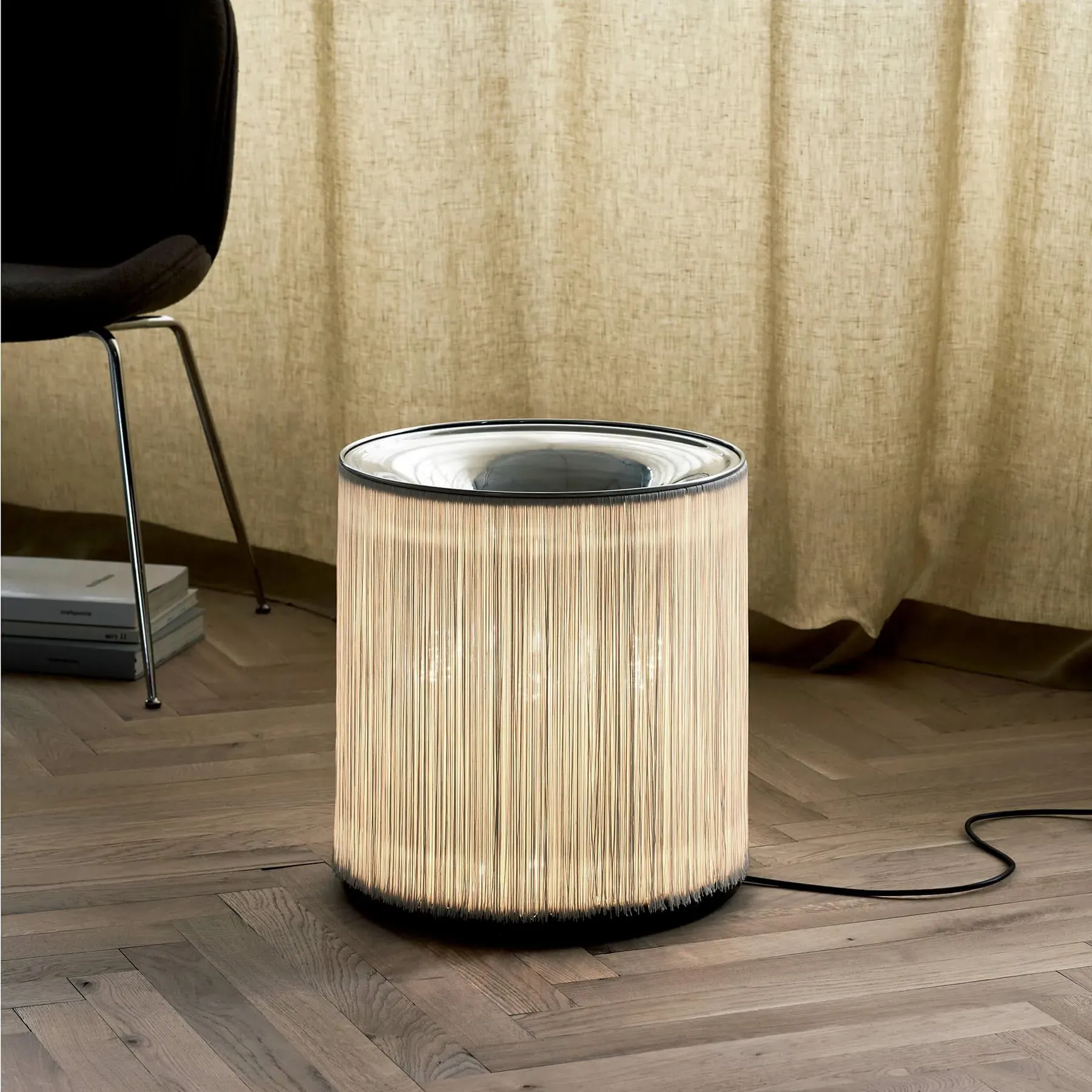 Floor Lamp with Nylon Fringes - Aluminum