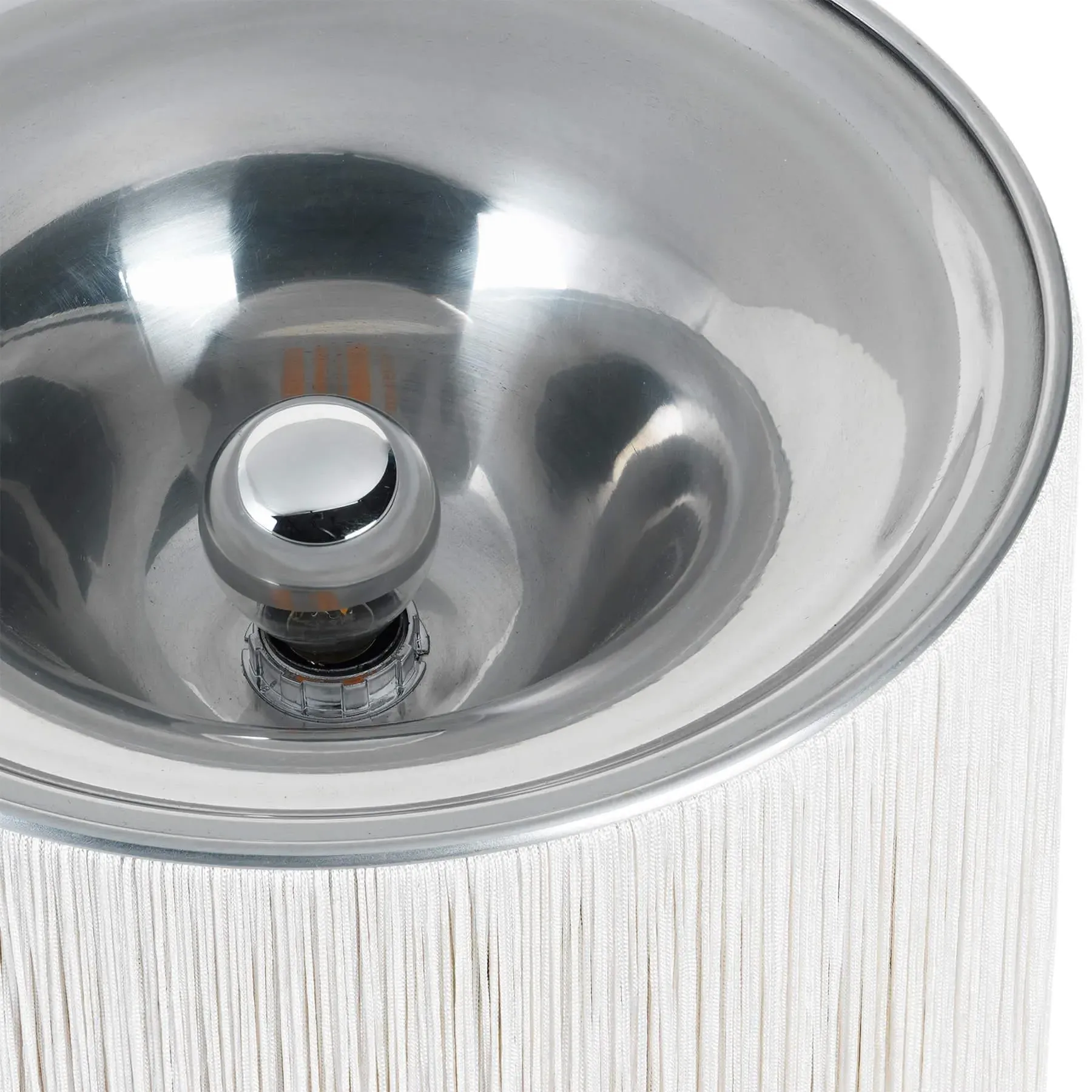 Floor Lamp with Nylon Fringes - Aluminum