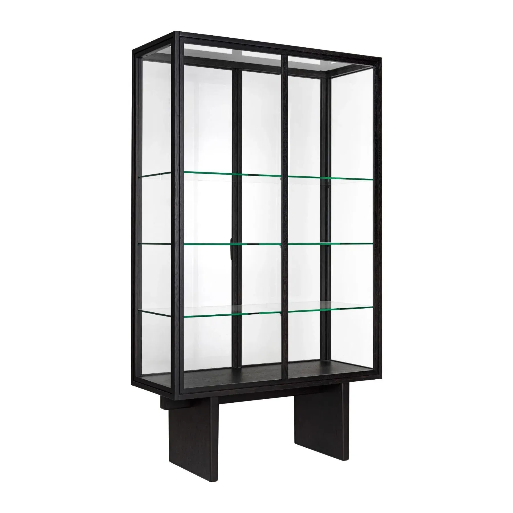 Glass Display Cabinet with 3 Shelves - Oak Veneer