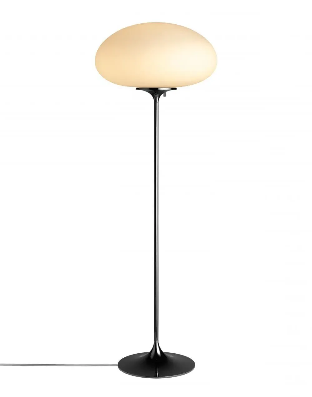 Large Floor Lamp with Glass Shade - Red