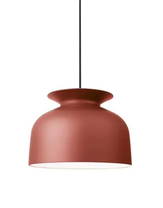 Large Pendant Light with Bell Shade - Black, Aluminium