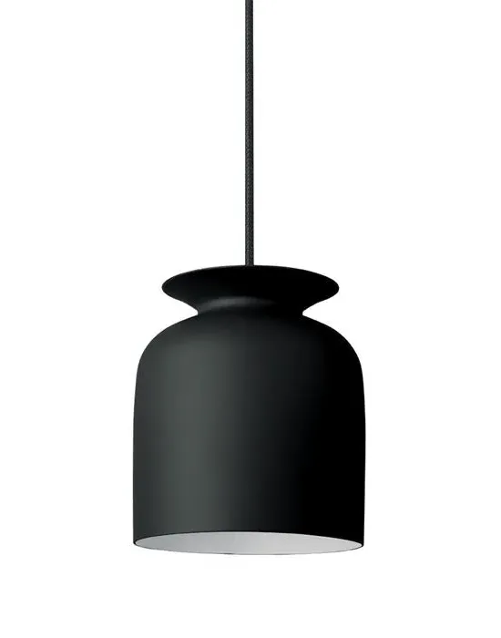 Large Pendant Light with Bell Shade - Grey, Aluminium