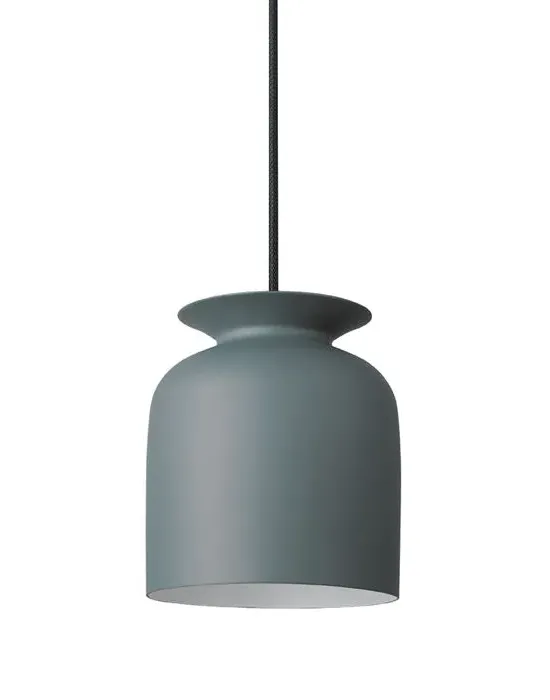 Large Pendant Light with Bell Shade - Red, Aluminium