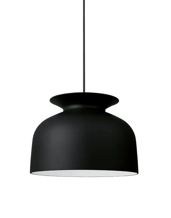 Large Pendant Light with Bell Shade - Red, Aluminium