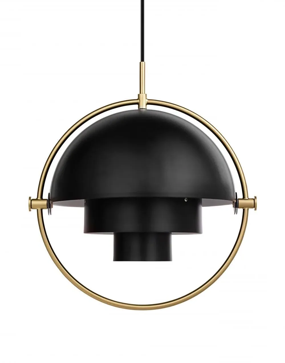 Large Pendant Light with Rotating Shades - Black