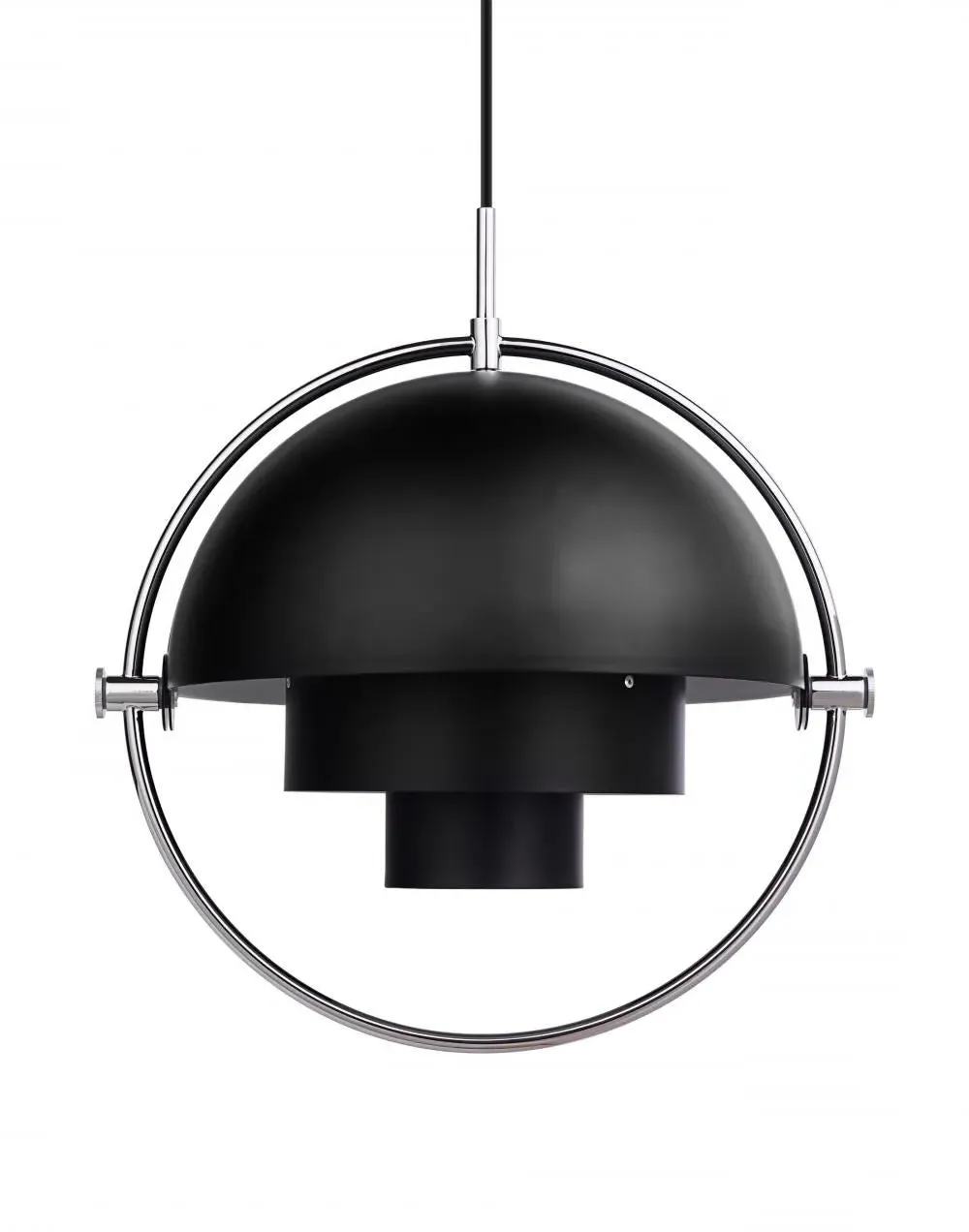 Large Pendant Light with Rotating Shades - Black