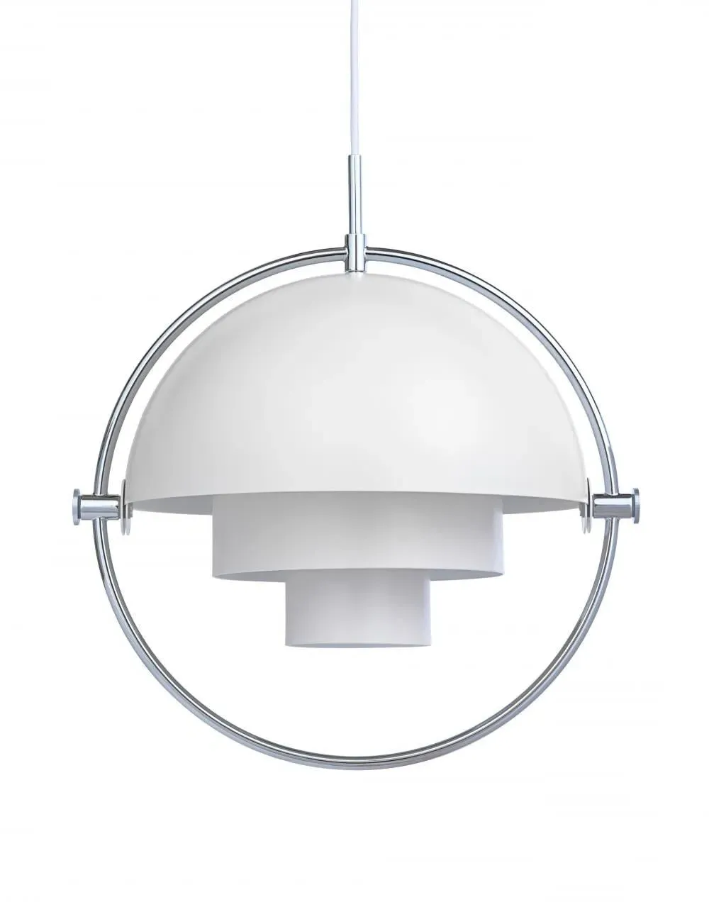 Large Pendant Light with Rotating Shades - White
