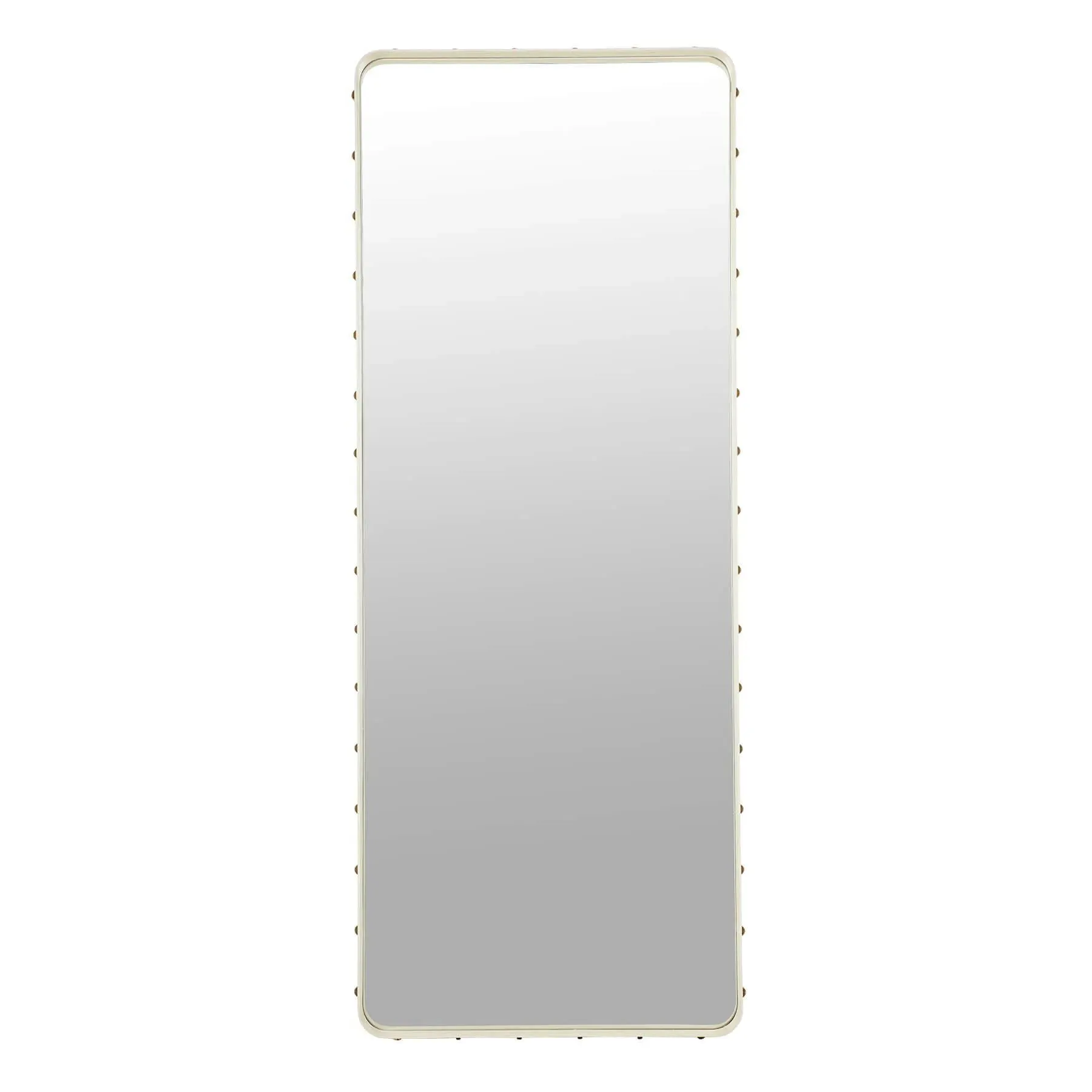 Large Rectangular Wall Mirror - Cream, Leather image