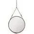 Large Round Mirror with Leather Strap - Tan