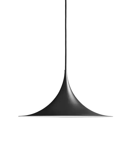 Large Semi Pendant Light - Black, Aluminium