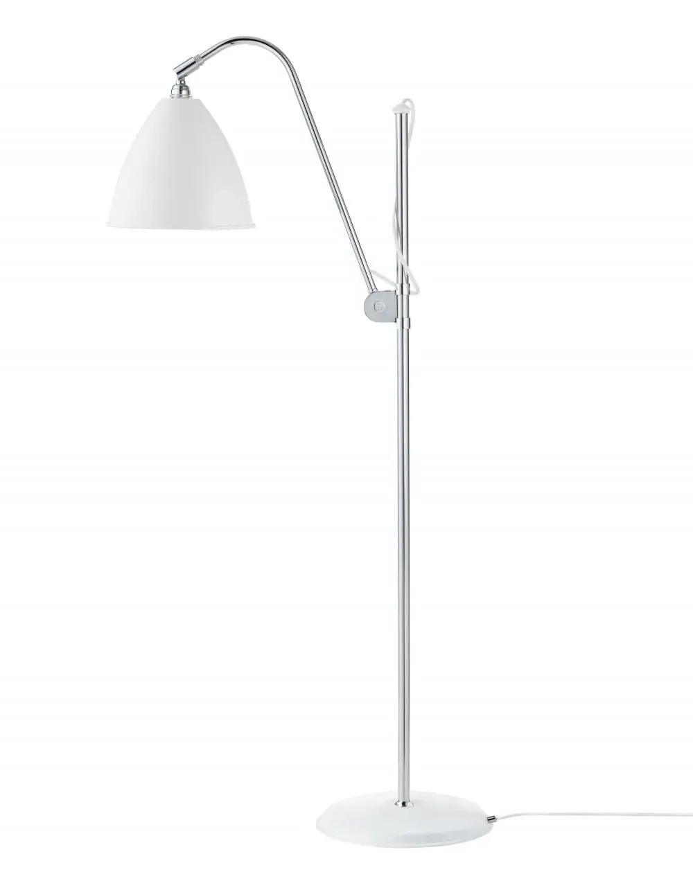 Large Shade Floor Lamp - White, Chrome