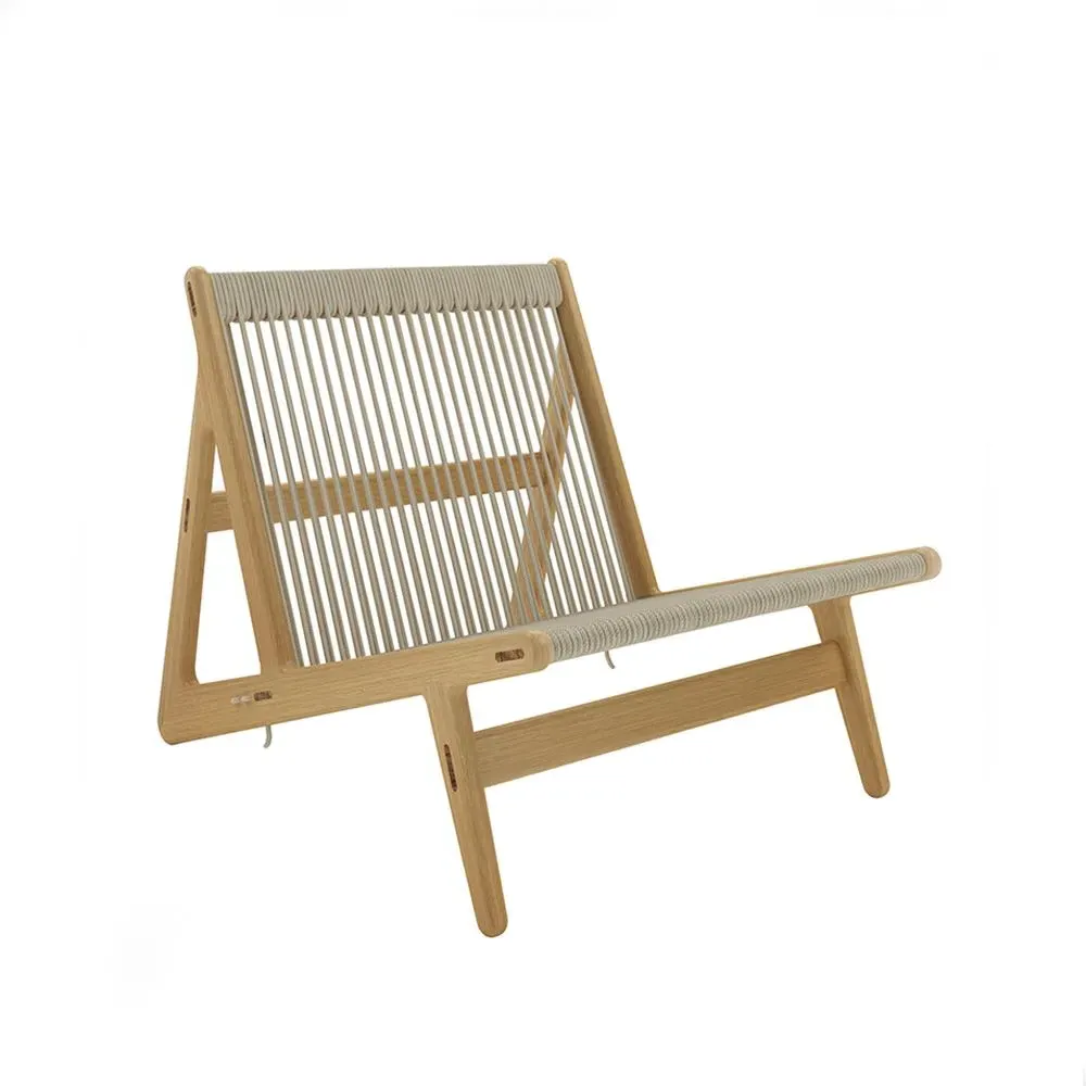Lounge Chair with Rope Weaving - Oak image