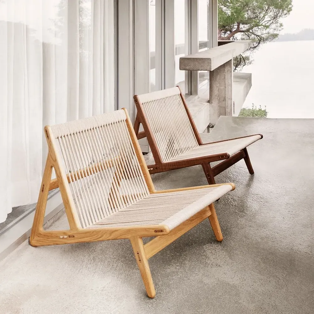 Lounge Chair with Rope Weaving - Walnut