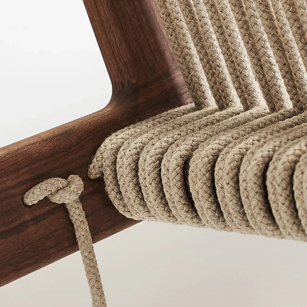 Lounge Chair with Rope Weaving - Walnut