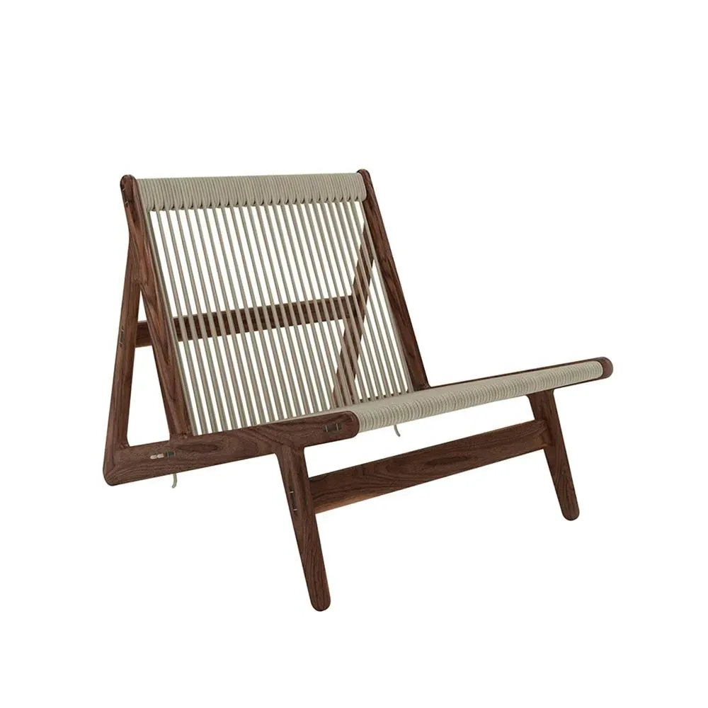 Lounge Chair with Rope Weaving - Walnut