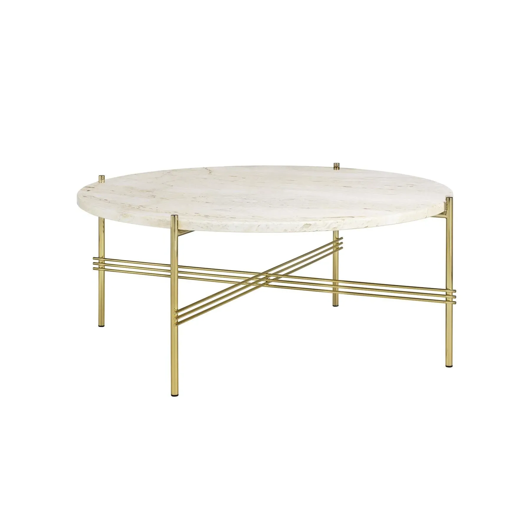 Medium Coffee Table with Crossed Base - Brass
