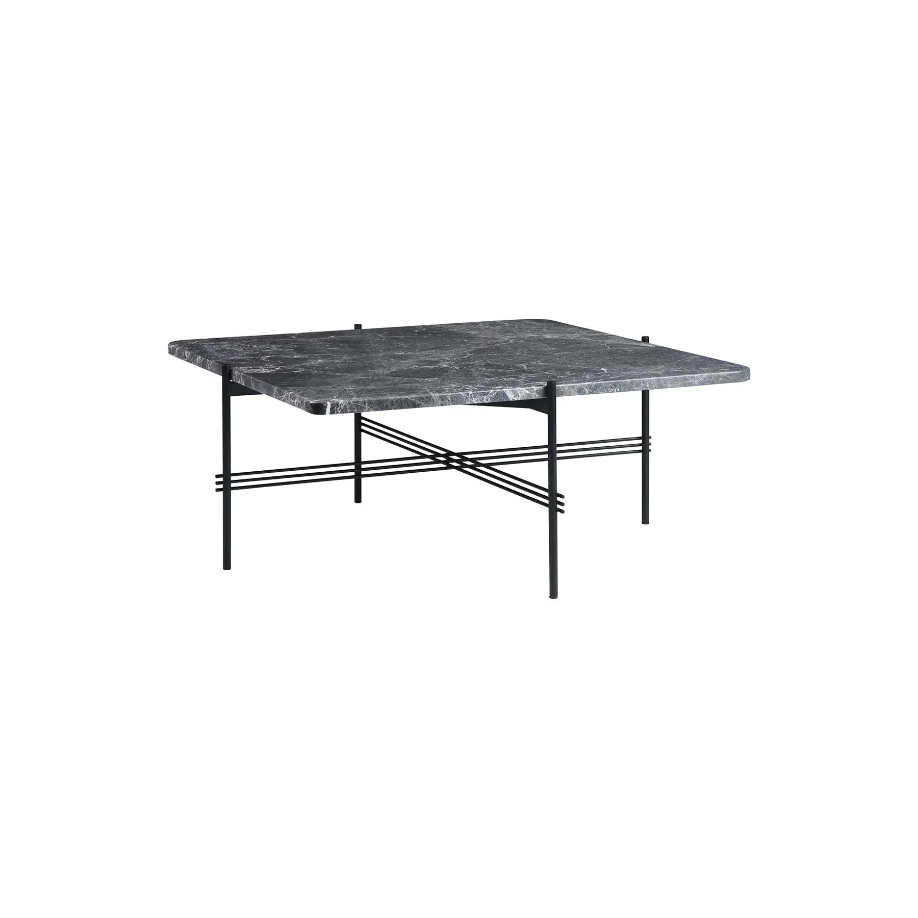 Medium Coffee Table with Crossed Base - Grey, Marble