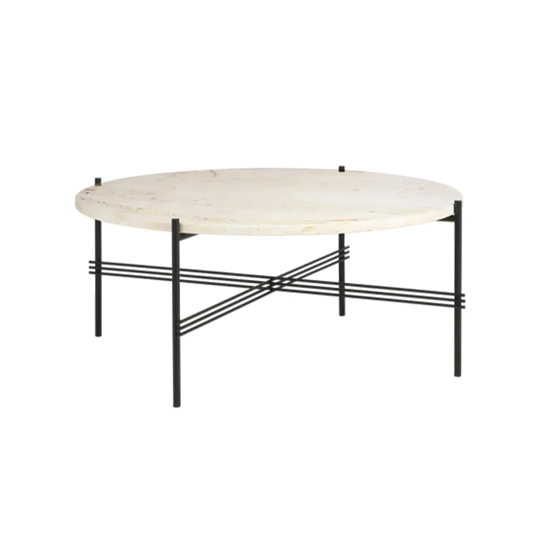 Medium Coffee Table with Crossed Base - Travertine