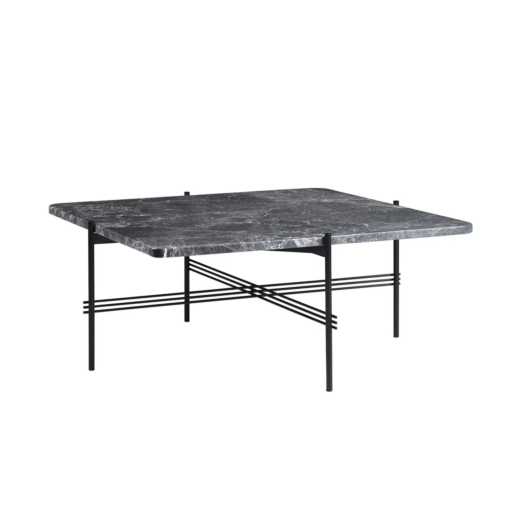 Medium Coffee Table with Crossed Legs - White, Marble