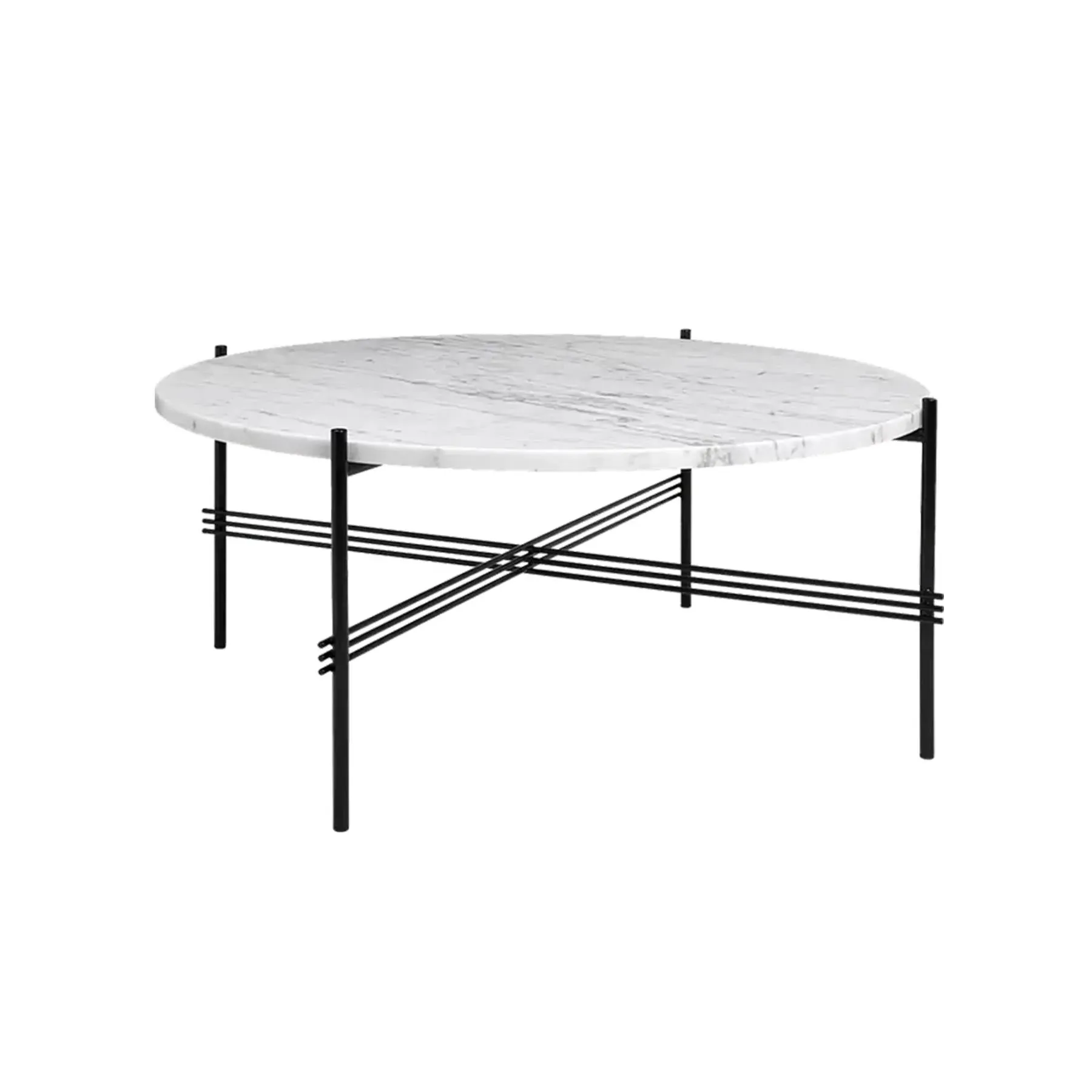 Medium Coffee Table with Crossed Legs - White, Marble