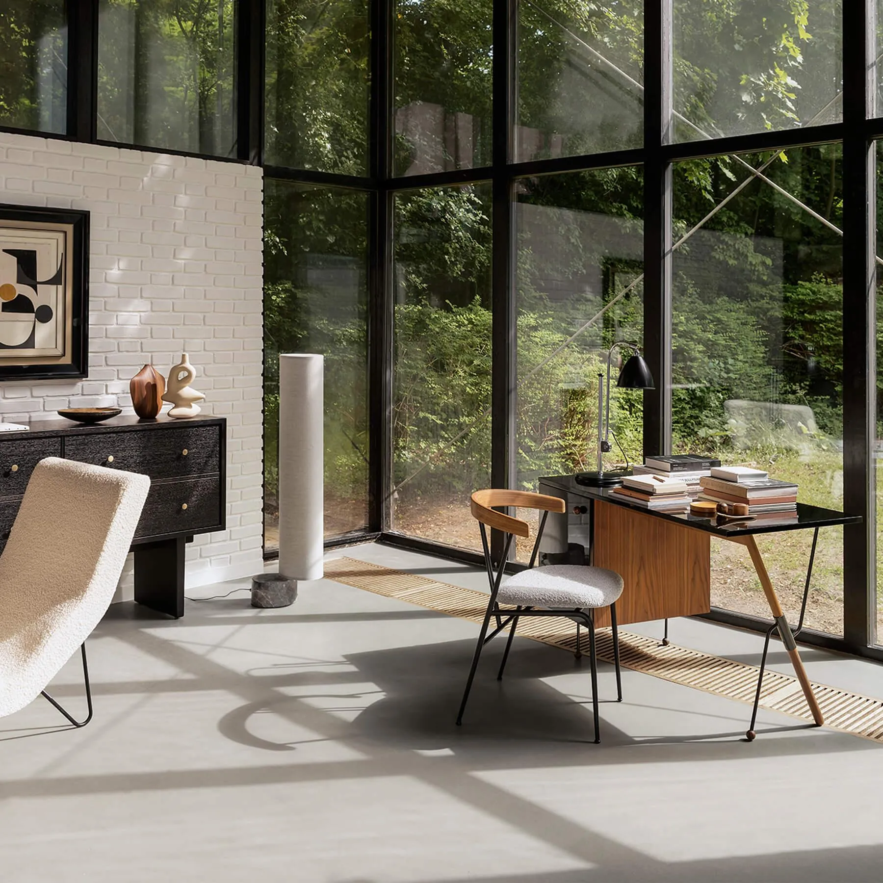 Medium Floor Lamp with Rotatable Shade - Canvas