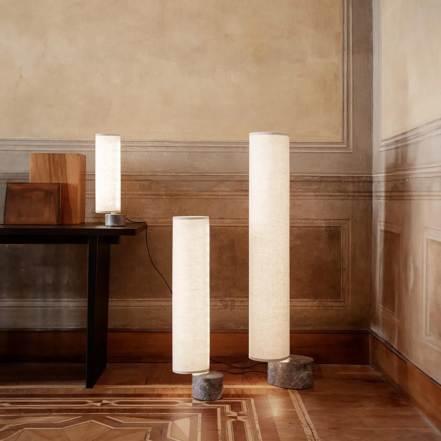 Medium Floor Lamp with Rotatable Shade - Canvas