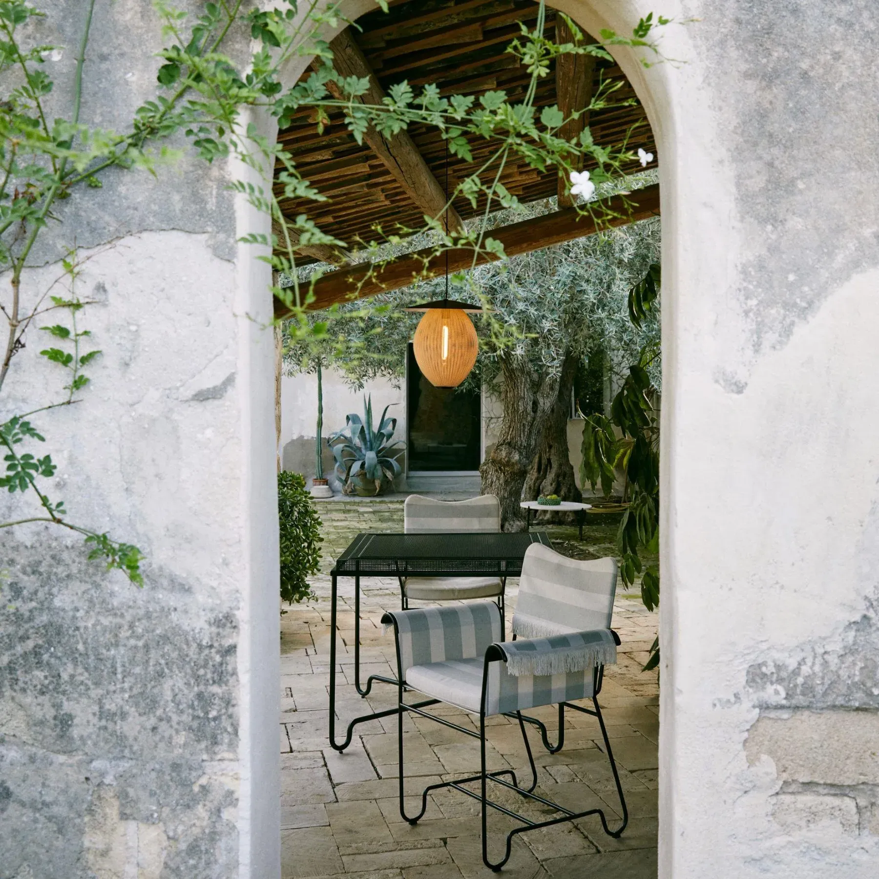 Medium Outdoor Pendant Light - Mustard, Glass