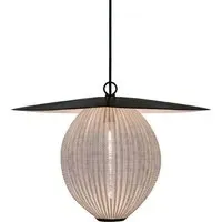 Medium Pendant Light with Perforated Shade - White