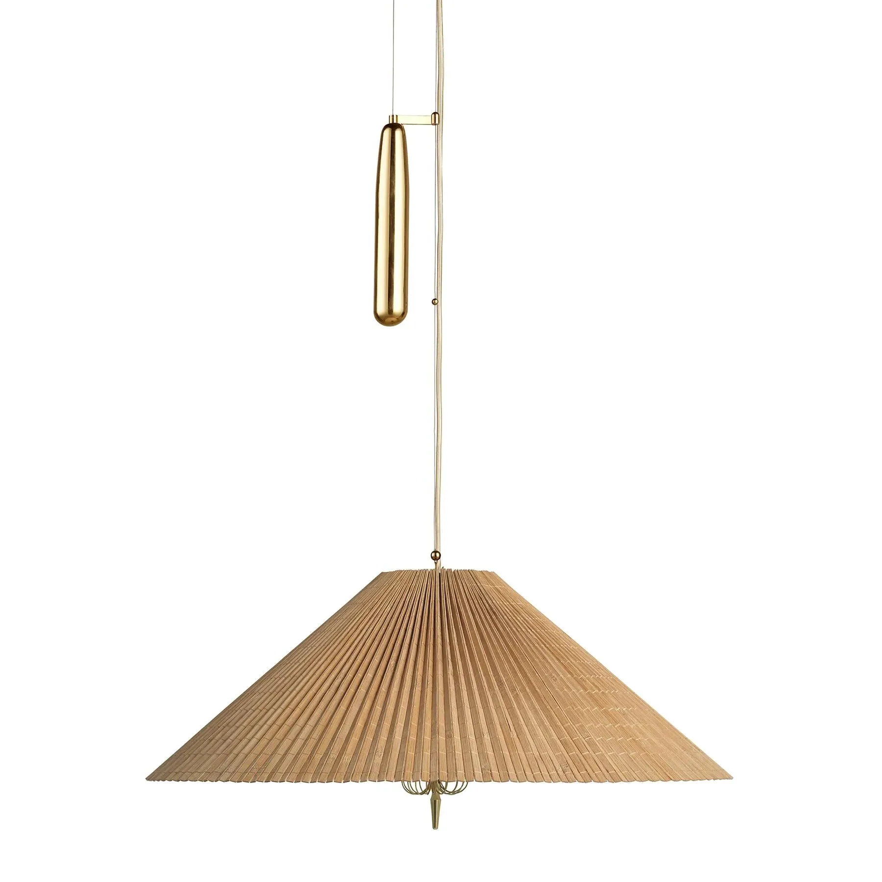 Medium Rise Fall Pendant Light - Bamboo