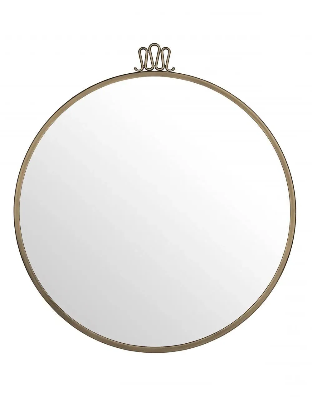 Medium Round Wall Mirror with Crown Detail