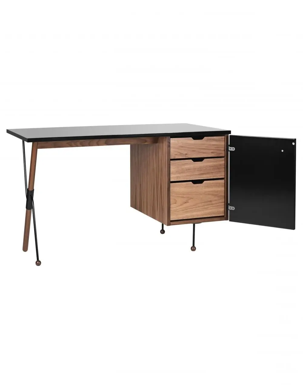 Office Desk with Drawers - Walnut, Laminate