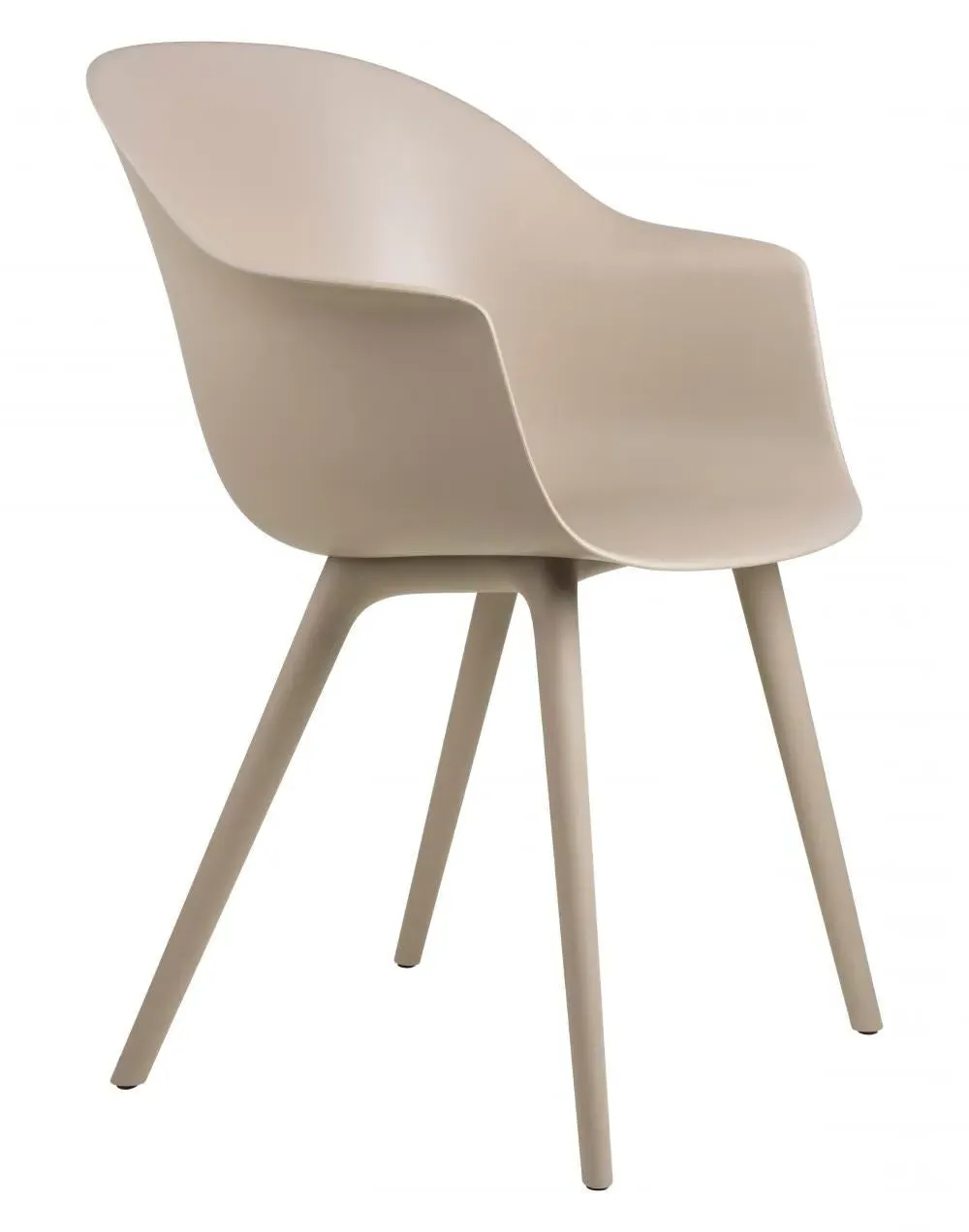 Outdoor Dining Chair with Plastic Base - Beige