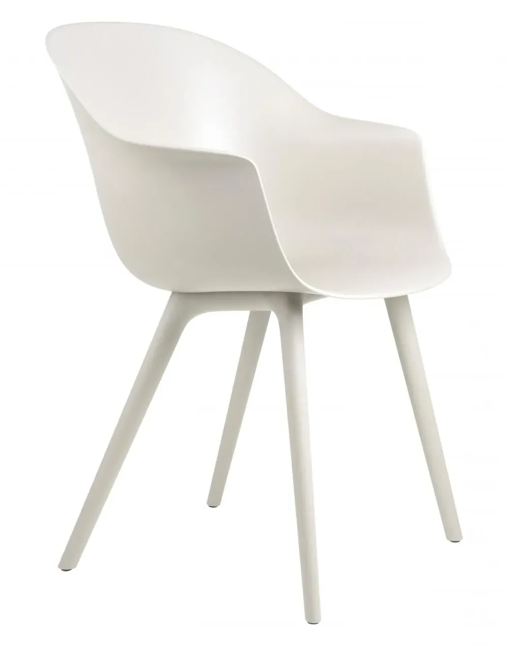 Outdoor Dining Chair with Plastic Base - White