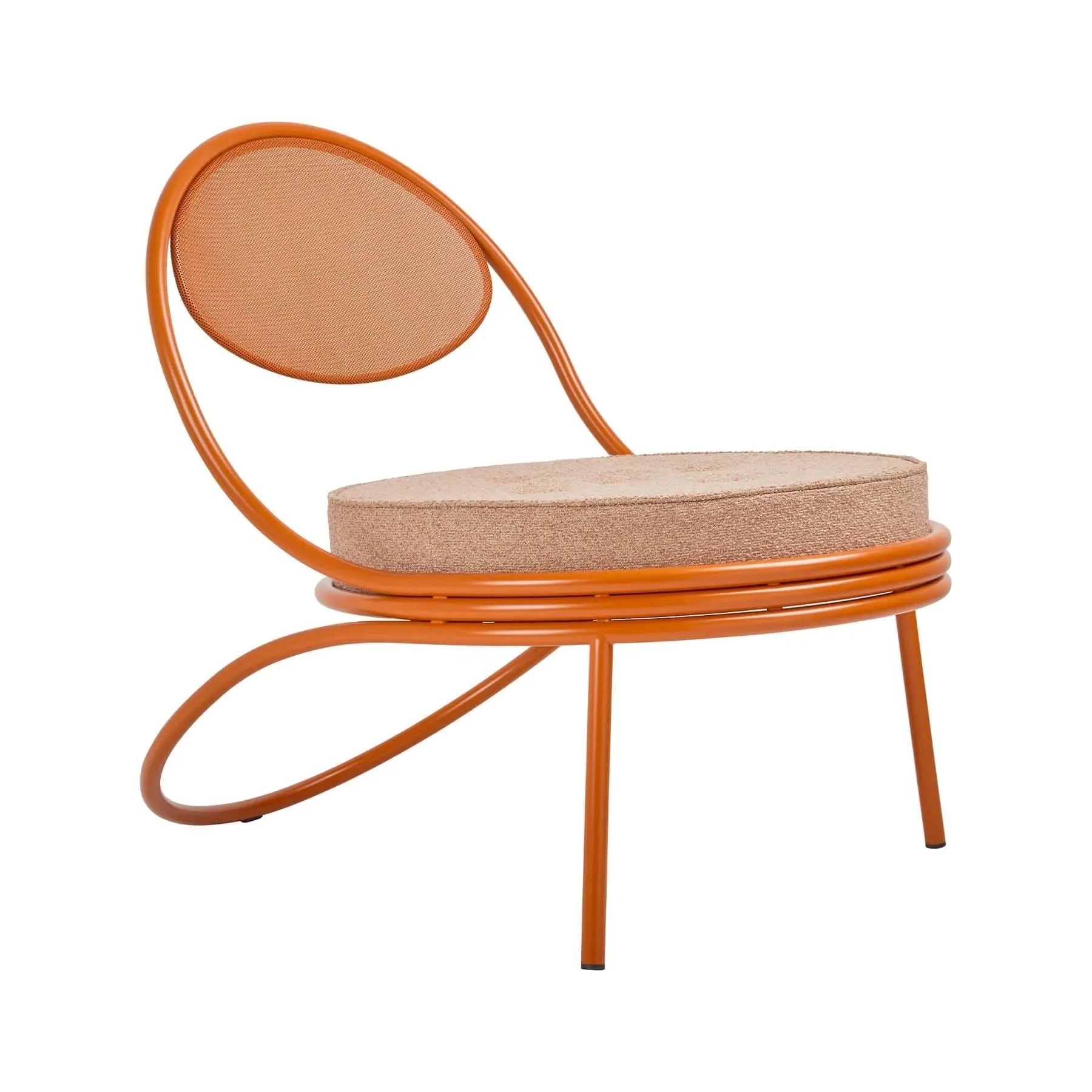 Outdoor Lounge Chair with Perforated Seat - Orange