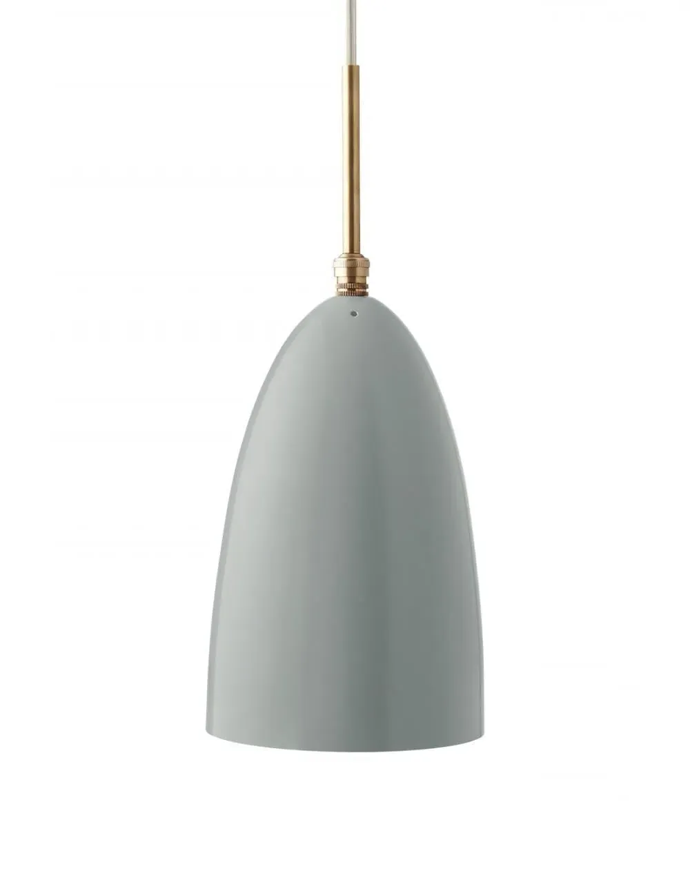 Pendant Light with Brass Canopy - Anthracite Grey, Aluminium