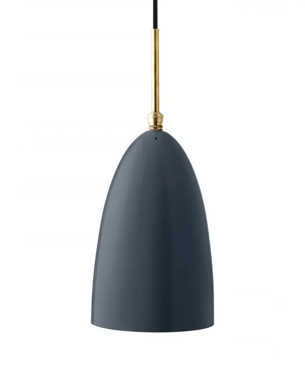 Pendant Light with Brass Canopy - Anthracite Grey, Aluminium