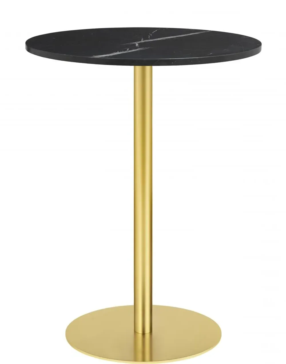 Round Bar Table - Black, Marble