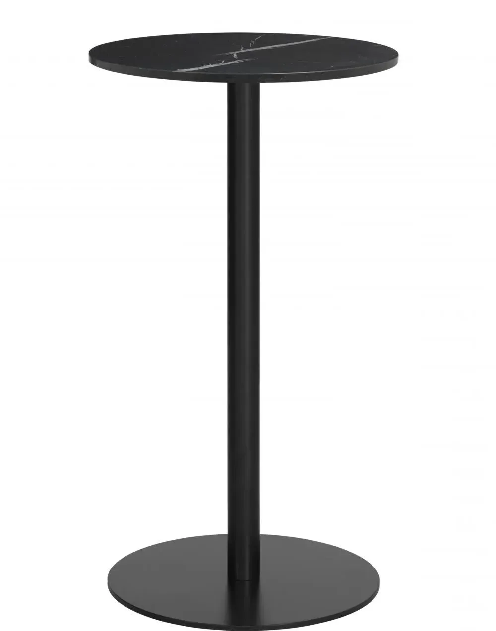 Round Bar Table - Black, Marble image