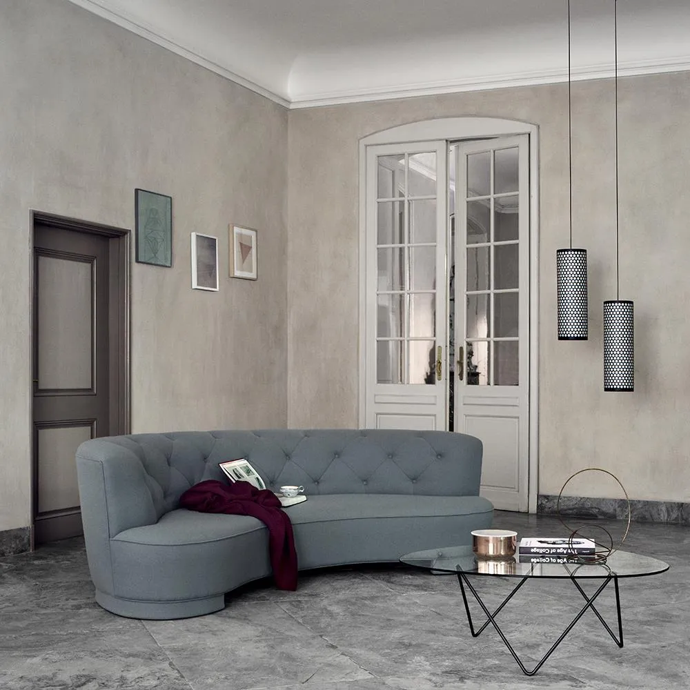 Round Coffee Table with Glass Top - Black, Steel