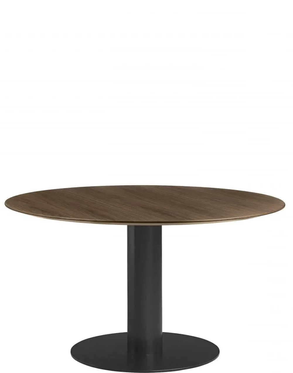 Round Dining Table with Black Base - Black Ash