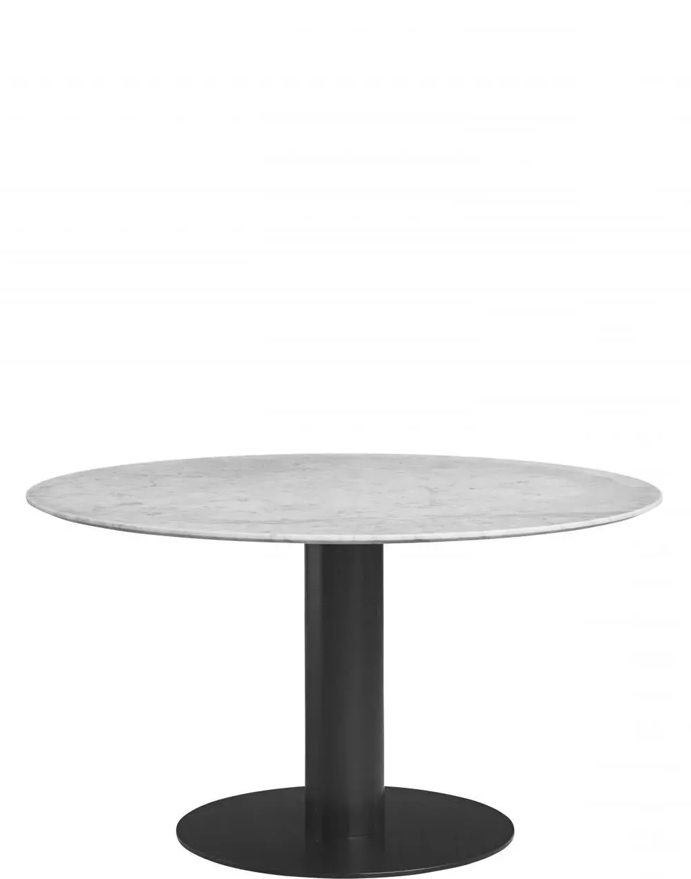 Round Dining Table with Black Base - Black Marble