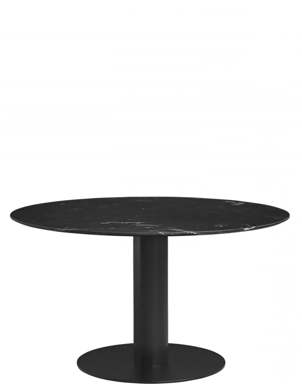 Round Dining Table with Black Base - Green Marble